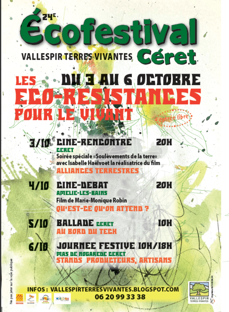 24ème Ecofestival Vallespir Terres Vivantes à  Céret du 3 au 6 octobre