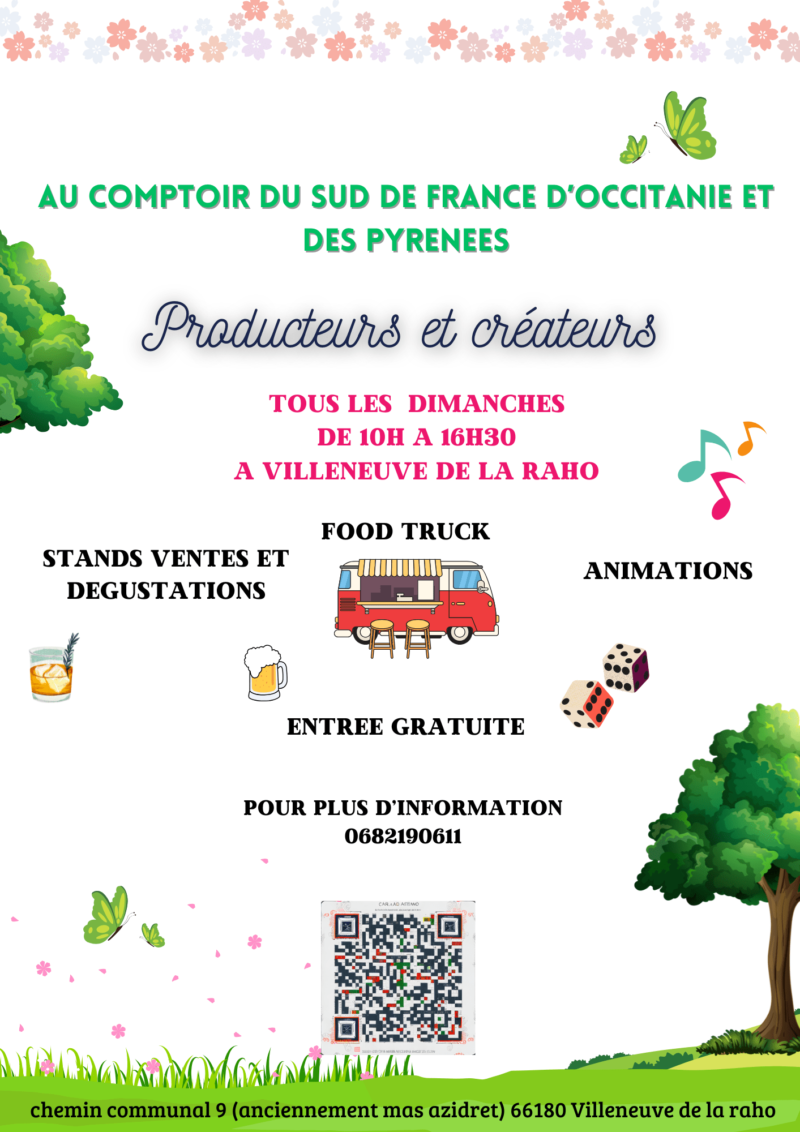 participez aux marchés des producteurs et créateurs tous les dimanches à villeneuve de la raho